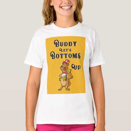 Buddy Let's Bottoms Up International 4 augustus Bi T-shirt (Voorkant)