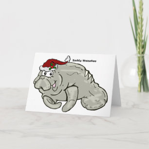 Buddy Manatee kerstkaart BLANK Feestdagen Kaart