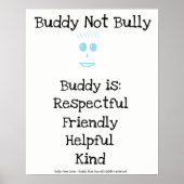 Buddy not Bully Blue Boy Poster (Voorkant)