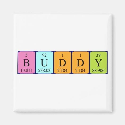 Buddy periodieke table name magnet (Voorkant)
