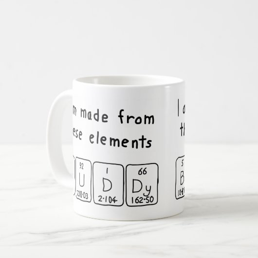 Buddy periodieke table name mok (Voorkant links)