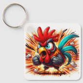 "Buddy Rooster" Double Sided Aluminum Keychain (Voorkant)