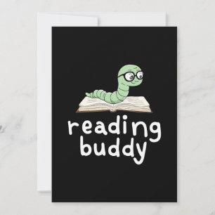 Buddy Schattigee boekenwurm lezen met boek Kaart