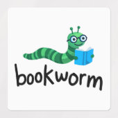 Buddy Schattigee boekenwurm lezen met boek Labels (Design 1)