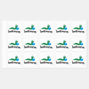 Buddy Schattigee boekenwurm lezen met boek Labels