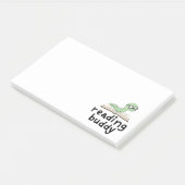 Buddy Schattigee boekenwurm lezen met boek Post-it® Notes (Schuin)