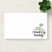Buddy Schattigee boekenwurm lezen met boek Post-it® Notes (Kantoor)