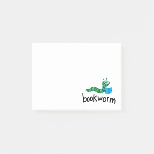 Buddy Schattigee boekenwurm lezen met boek Post-it® Notes (Voorkant)