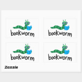 Buddy Schattigee boekenwurm lezen met boek Rechthoekige Sticker (Vel)
