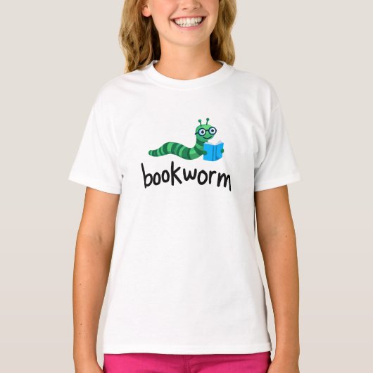Buddy Schattigee boekenwurm lezen met boek T-shirt (Voorkant)