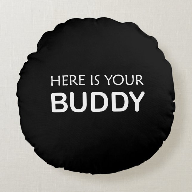 Buddy Sierkussen – Vet minimalistisch design Rond Kussen (Voorkant)