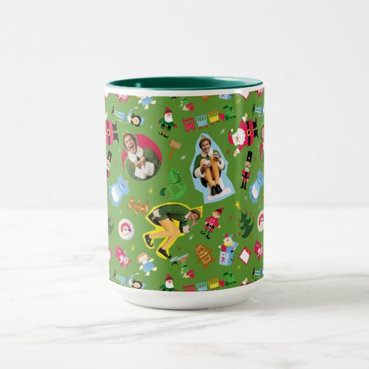 Buddy the Elf and Christmas Icons Pattern Mok (Midden)