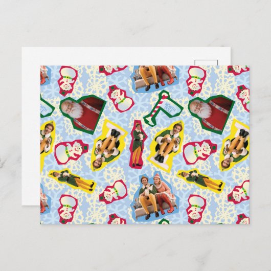 Buddy the Elf and Santa North Pole Pattern Briefkaart (Voorkant / Achterkant)