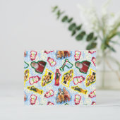 Buddy the Elf and Santa North Pole Pattern Briefkaart (Staand voorkant)