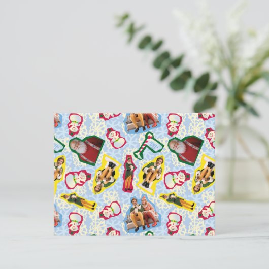 Buddy the Elf and Santa North Pole Pattern Briefkaart (Staand voorkant)