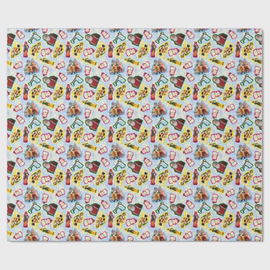 Buddy the Elf and Santa North Pole Pattern Cadeaupapier (Vlak)