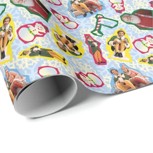 Buddy the Elf and Santa North Pole Pattern Cadeaupapier (Rol Hoek)