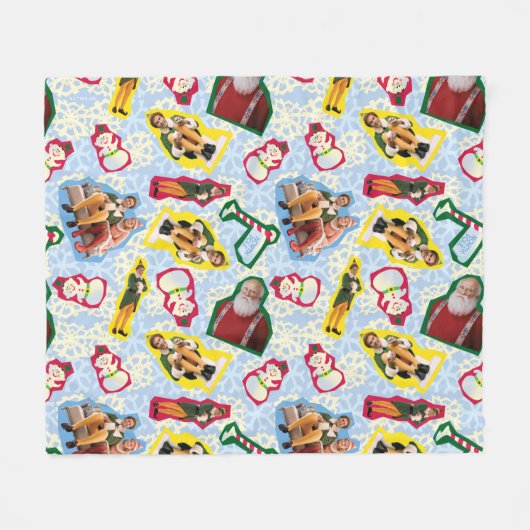 Buddy the Elf and Santa North Pole Pattern Fleece Deken (Voorkant (Horizontaal))