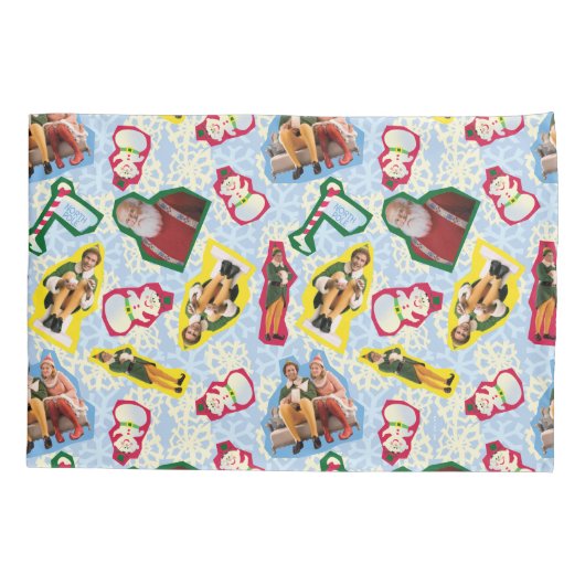 Buddy the Elf and Santa North Pole Pattern Kussensloop (Achterkant)