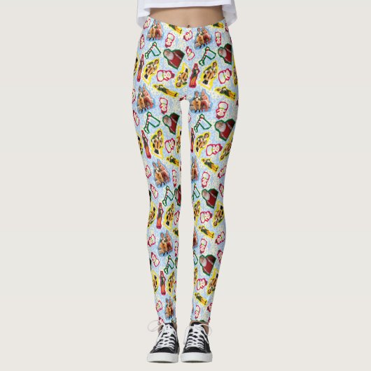 Buddy the Elf and Santa North Pole Pattern Leggings (Voorkant)