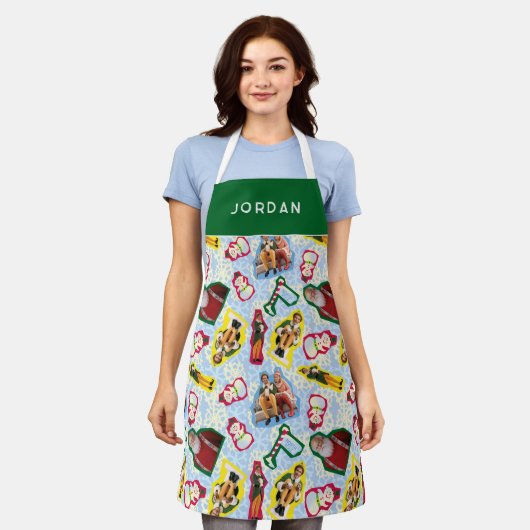 Buddy the Elf and Santa North Pole Pattern Schort (Gedragen)