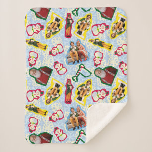 Buddy the Elf and Santa North Pole Pattern Sherpa Deken