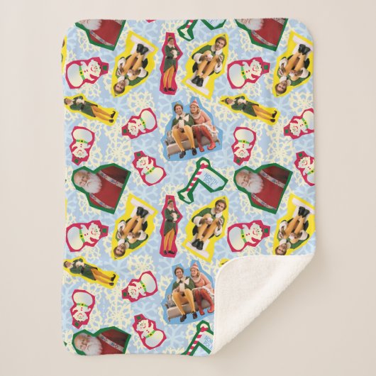 Buddy the Elf and Santa North Pole Pattern Sherpa Deken (Voorkant)