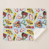 Buddy the Elf and Santa North Pole Pattern Sherpa Deken (Voorkant (horizontaal))