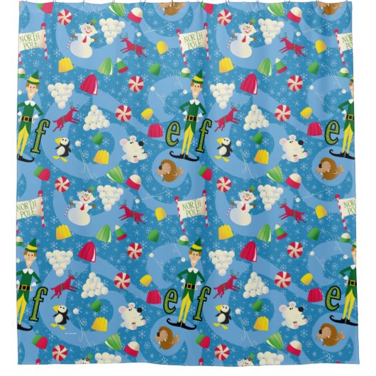 Buddy the Elf Cartoon Pattern Douchegordijn (Voorkant)