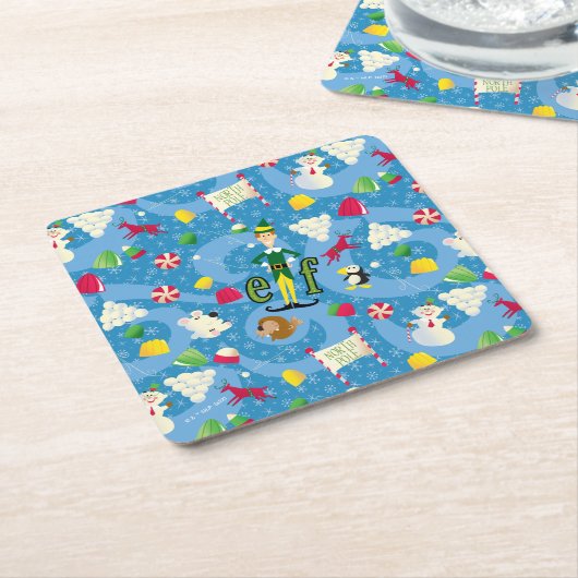 Buddy the Elf Cartoon Pattern Kartonnen Onderzetters (Schuin)