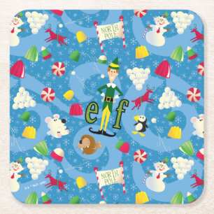 Buddy the Elf Cartoon Pattern Kartonnen Onderzetters