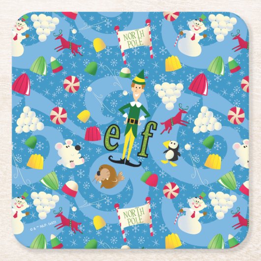 Buddy the Elf Cartoon Pattern Kartonnen Onderzetters (Voorkant)