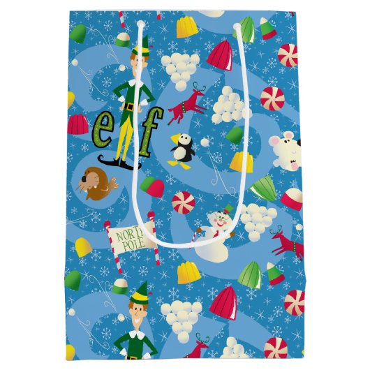 Buddy the Elf Cartoon Pattern Medium Cadeauzakje (Achterkant)