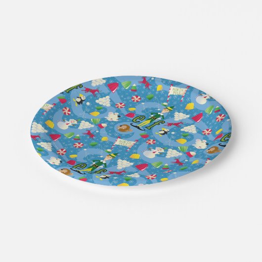 Buddy the Elf Cartoon Pattern Papieren Bordje (Gekanteld)