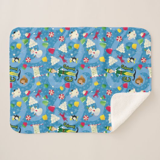Buddy the Elf Cartoon Pattern Sherpa Deken (Voorkant (horizontaal))