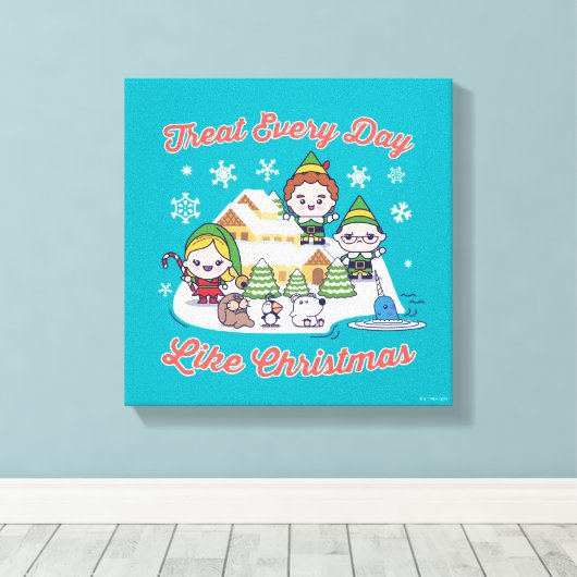 Buddy the Elf Chibi Graphic Canvas Afdruk (Insitu (Houten vloer))