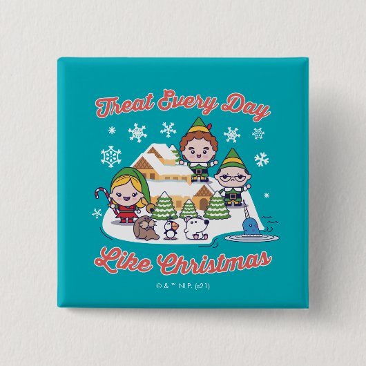 Buddy the Elf Chibi Graphic Vierkante Button 5,1 Cm (Voorkant)