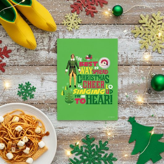 Buddy the Elf Christmas Cheer Graphic Quote Briefkaart