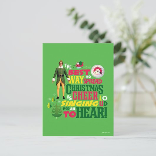 Buddy the Elf Christmas Cheer Graphic Quote Briefkaart (Staand voorkant)