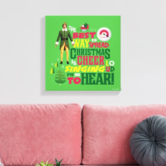Buddy the Elf Christmas Cheer Graphic Quote Canvas Afdruk (Insitu (Woonkamer))