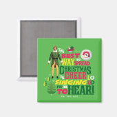 Buddy the Elf Christmas Cheer Graphic Quote Magneet (Voorkant / Achterkant)