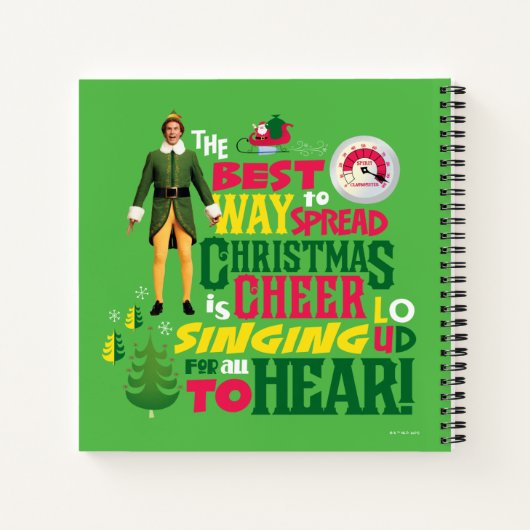 Buddy the Elf Christmas Cheer Graphic Quote Notitieboek (Achterkant)