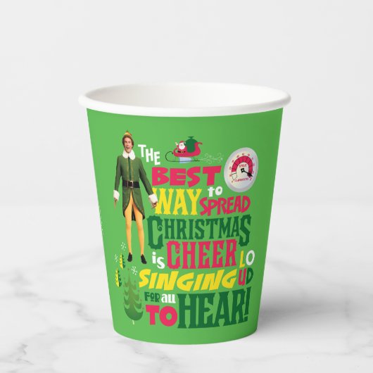 Buddy the Elf Christmas Cheer Graphic Quote Papieren Bekers (Voorkant)