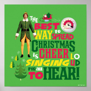 Buddy the Elf Christmas Cheer Graphic Quote Poster