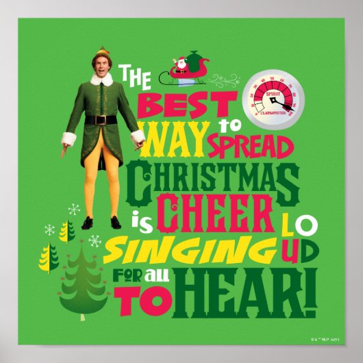 Buddy the Elf Christmas Cheer Graphic Quote Poster (Voorkant)