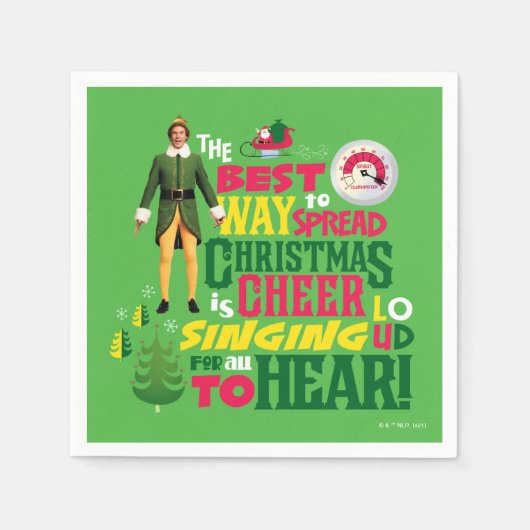 Buddy the Elf Christmas Cheer Graphic Quote Servet (Voorkant)
