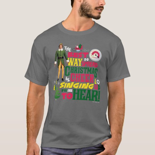 Buddy the Elf Christmas Cheer Graphic Quote T-shirt (Voorkant)