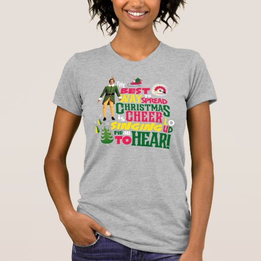 Buddy the Elf Christmas Cheer Graphic Quote T-shirt (Voorkant)