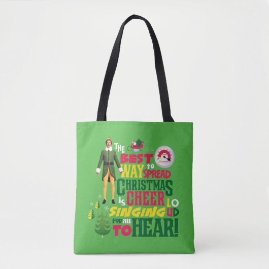 Buddy the Elf Christmas Cheer Graphic Quote Tote Bag (Voorkant)