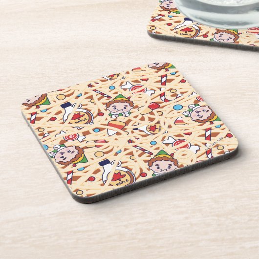 Buddy the Elf | Christmas Cheer Pattern Bier Onderzetter (Linkerzijde)